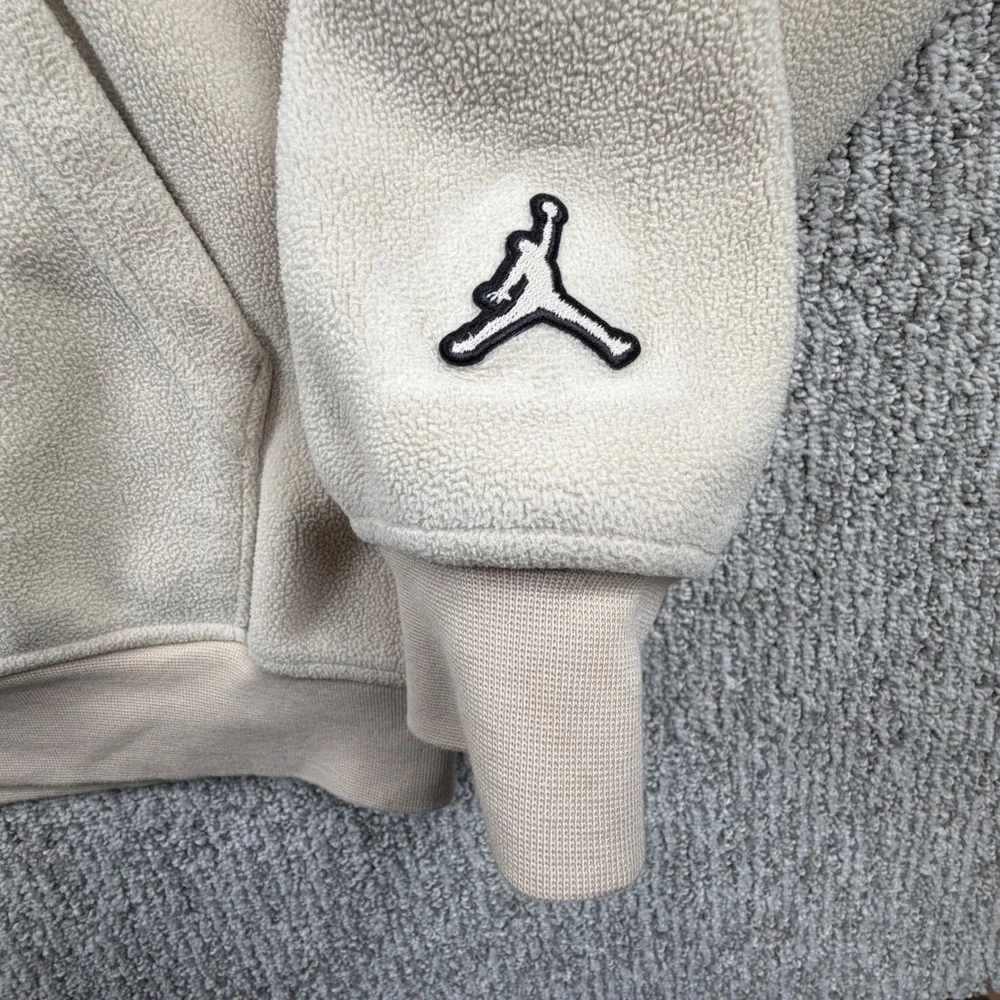 Jordan Fleece Hoodie Mens Small Beige Tan Air Jordan Pullover Sweatshirt